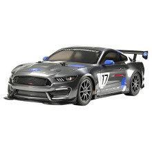 TAMIYA Ford 58664 1:10 RC Mustang GT4 TT-02 Remote Controlled Car/Vehicle Model Building Kit Hobby Assembly, Grey