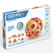 Geomag - Classic Panels 200 Pieces - Magnetic Construction for Children - Green Collection - 100 Percent Recycled Plastic Educational Toys