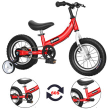 Qiani Balance Bike 2 in 1 for Toddlers,Kids 2 3 4 5 6 Years Old,Balance to Pedals Bike,12 14 16 inch Kids Bike,with Pedal kit,Stabilisers,Brakes(red,