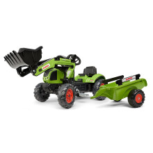 Falk Claas Ride on Tractor Backhoe with Trailer Pedal Ride-On Tractor Toy for Boys and Girls ages 2-5 Years Old. Toddler Ride on Pedal Bike Toy For