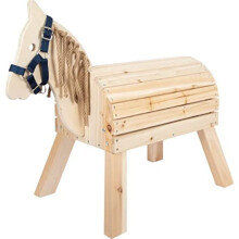 small foot Compact Wooden Horse, riding horse with head collar for kids aged 3+ years, for inside & outside, 12313
