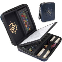ENHANCE Collector's Edition RPG Organizer Case - DnD Binder with Built-in Character Sheet Holder and Erasable Scribe Panel, Dice Rolling Area,