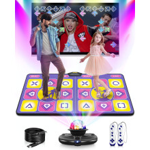 Acelufly Dance Mat, Electronic Dance Mats for TV with HD Camera, Double Dance Mats with Wireless Controller, Non-Slip Dance Fitness Exercise Pad for