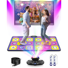 Acelufly Dance Mat, Flannel Dance Mat for TV with Camera, Double Dance Mat with Wireless Controller, Non-Slip Dance Pad for Kids Adults, Gifts for