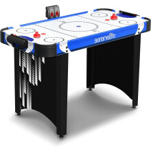 SereneLife Air Hockey Table for Kids and Adults Full Size, 150 cm Arcade Game Table w/ 2 Pushers, 2X Stronger Motor, LED Scoreboard, Puck Dispenser &