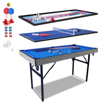 HLC 55" 5 in 1 Multi Game Table - Folding Pool, Billiard, Hockey, Table Tennis, Bowling & Shuffle Board with All Accessories - Great Gift for Kids &