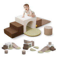 BanaSuper Kids Soft Play Set, Baby Foam Climbing Blocks, Climb and Crawl Foam Blocks, Toddler Indoor Soft Playground for Sensory Motor Skills,
