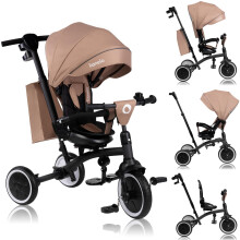 Lionelo Tris Plus 2in1 Kids' Tricycle Convertible Stroller Trike from 9 Months to 5 Years/25kg with Adjustable 360? Swivel Seat, Sun Canopy, Parent