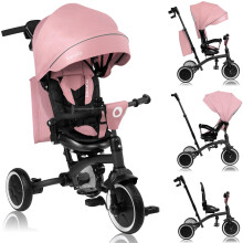 Lionelo Tris Plus 2in1 Kids' Tricycle Convertible Stroller Trike from 9 Months to 5 Years/25kg with Adjustable 360? Swivel Seat, Sun Canopy, Parent