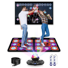 Acelufly Dance Mat, Flannel Dance Mat for TV with Camera, Double Dance Game Mat with Wireless Controller, Non-Slip Dance Pad for Kids Adults, Gifts
