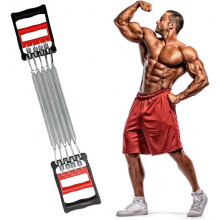 Chest Expander, Upper Body Puller, Adjustable Arm Muscle Exerciser with 5 Strings, Spring Extender