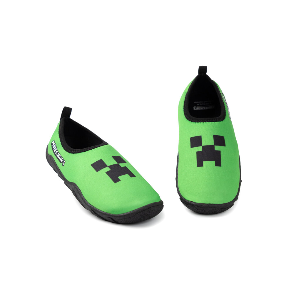 (1 UK Child) Minecraft Aqua Shoes (Boys Green)