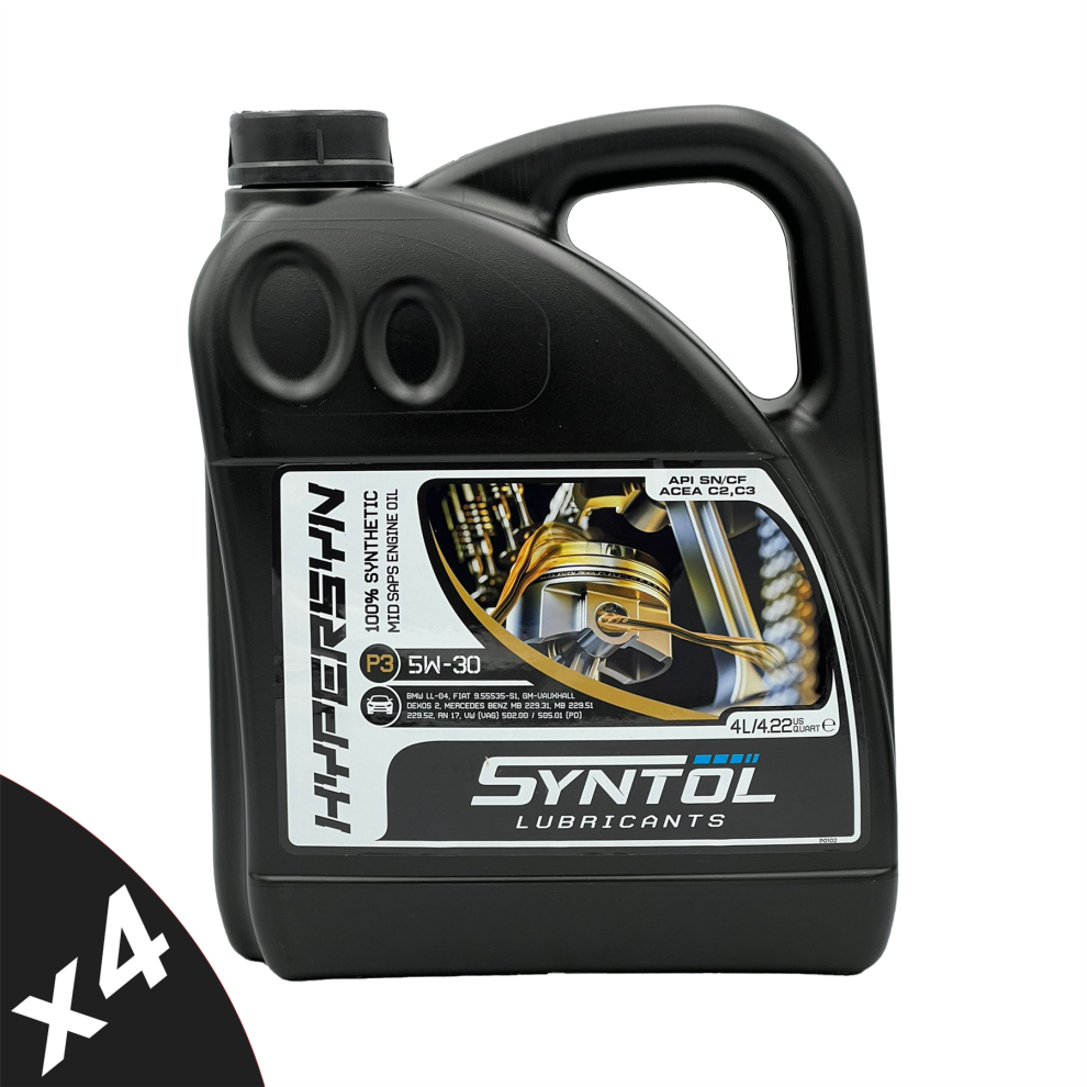 Syntol P3 5W30 Fully Synthetic Engine Oil Acea C3 BMW LL-04 Dexos2 4x4L - Image 3
