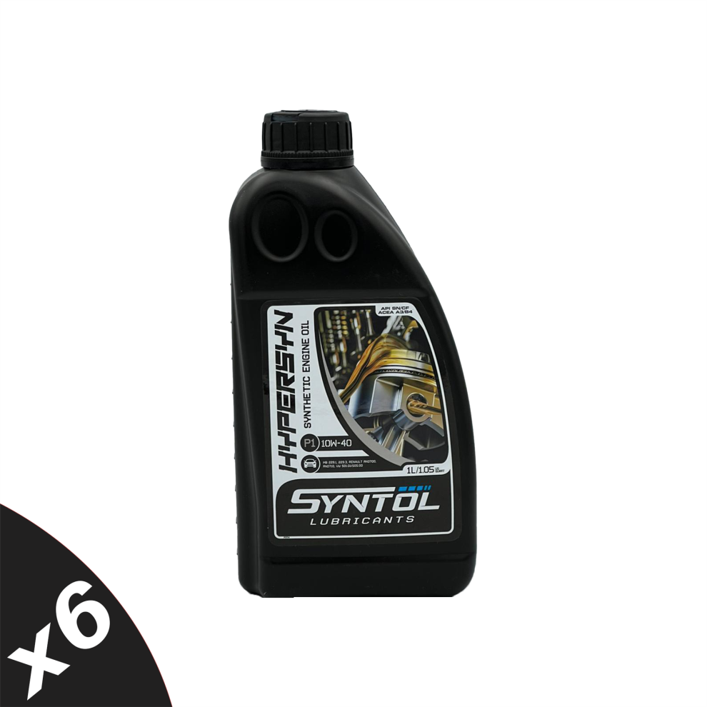 10W40 Semi-Synthetic Engine Oil Syntol Hyper-Syn P1 Api Sn Cf A3/B3 A3/B4 6X1l 5056820575865
