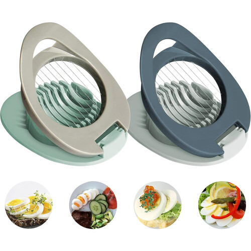 2 Pack Egg Slicer With Stainless Steel Wire , Multifunctional Egg Cutter For Slicing Eggs Ham Fruit