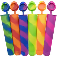 Silicone Popsicle Moulds With Lids - 6 Pack Kitchen Ice Pop Moulds, Flexible &amp; Durable - Reusable - Easy Clean, Multicolor Ice Lolly Mould
