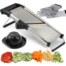 Adjustable Mandoline Slicer Vegetable Fruit Mandoline Slicer Stainless Steel Mandoline Slicer Julienne Cutter.With Cut Proof Gloves