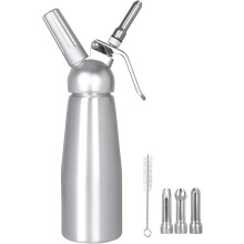 Whipped Cream Dispenser, Aluminium Cream Whipper With 3 Decorating Nozzles 500Ml Cream Dispenser For Cake Cheese Dessert