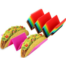 8 Pack Taco Holder Stands, Colorful Taco Rack Holders, Taco Tray Plates Holds Up To 3 Or 2 Tacos Each