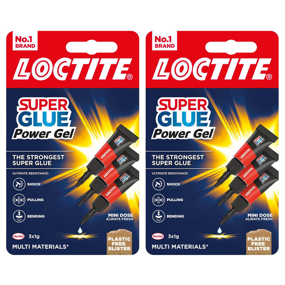 Loctite Mini Trio Super Glue Gel for High-Quality Repair for All Materials, 6x1g
