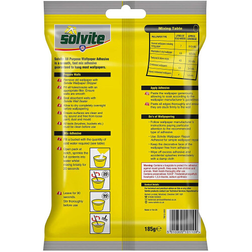 Solvite All-Purpose Extra Strong Wallpaper Adhesive, 10 Sachets (approx 100 rolls) 2