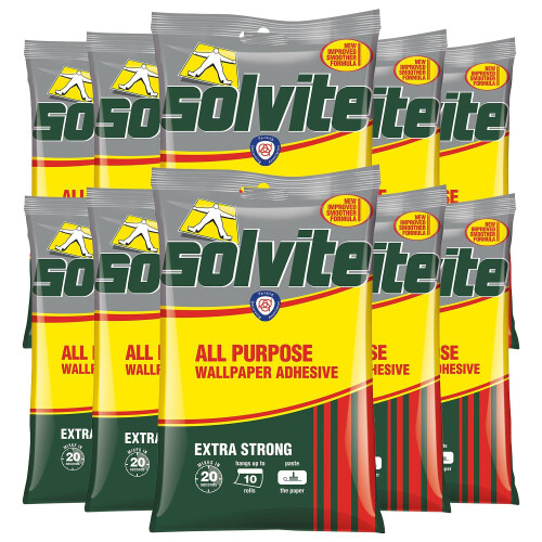 Solvite All-Purpose Extra Strong Wallpaper Adhesive, 10 Sachets (approx 100 rolls)