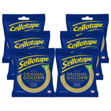 Sellotape Original Golden Strong Sticky Tape 24mmx50m, 6 Pack