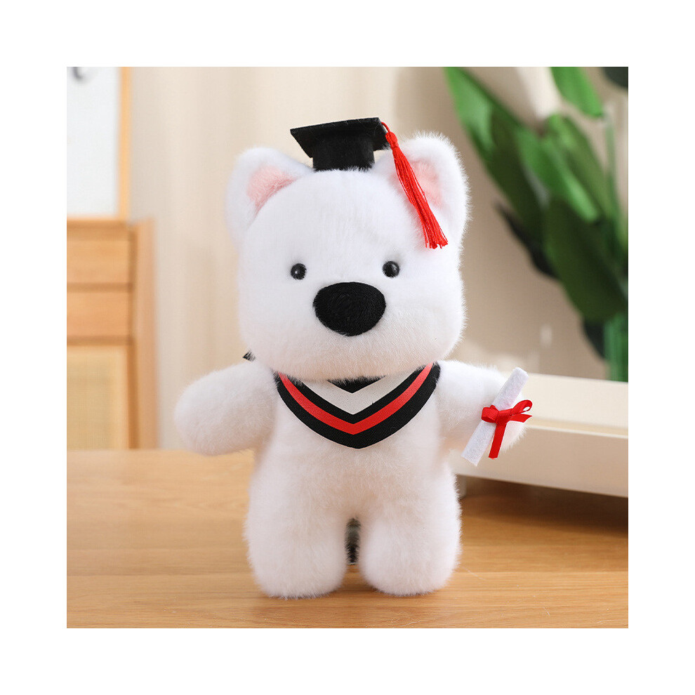 (Red) White Highland West Terrier Cute Plush Toy Material Graduation Students Gift Kid-image-OPC-PH82H6G-NEW
