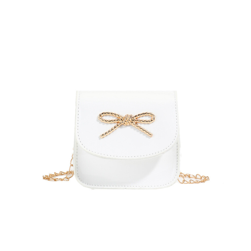 (White) Surface Bow Bright Tie Minimalist Women Mini Square Bag Coin Bag Daily Use For-image-OPC-PH82JW6-NEW