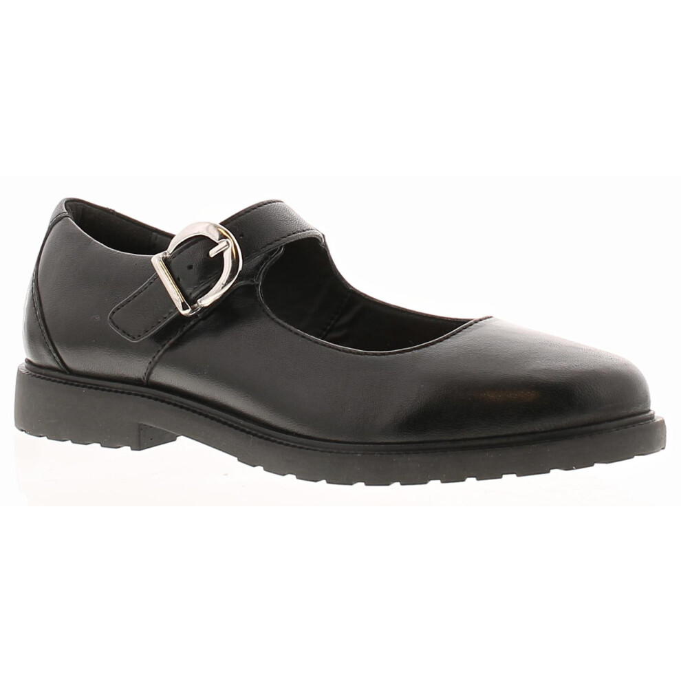 (Black, 4 (Adults')) Hush Puppies Womens Shoes Work School Verity Leather Buckle black UK Size
