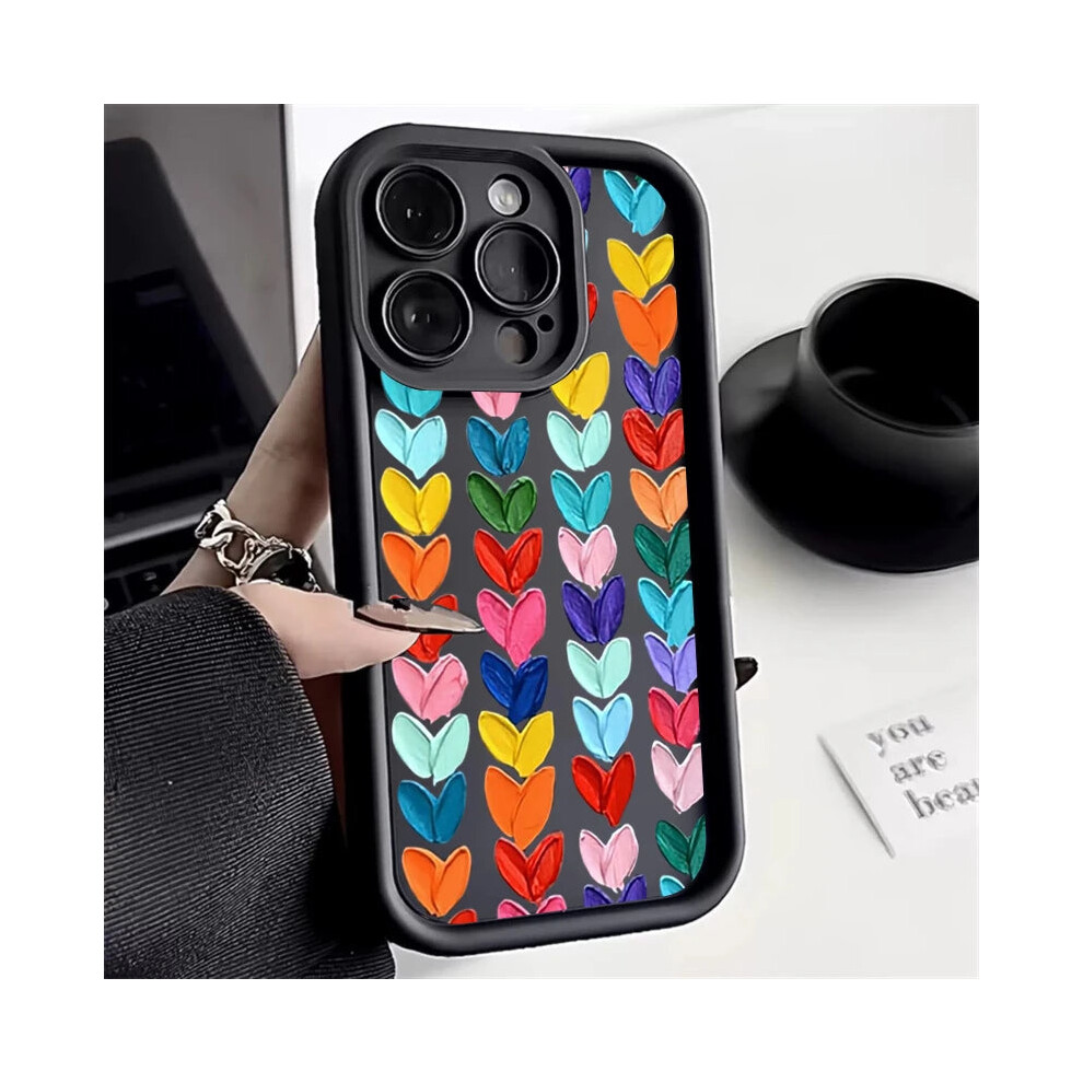 Photos - Case Oil Painting Love Silicone Phone for IPhone 11 12 13 14 15(2, For iPhone 11Pro Max)