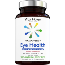 Vital Haven Eye Health Lutein, Zeaxanthin, Bilberry, UK Vegan