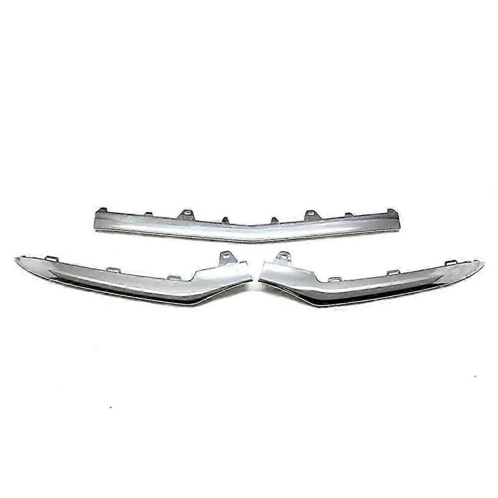 (As Show, One Size) 3Pcs Chrome Front Bumper Moulding Lip Trim Strip Compatible With E Class W212 14-16 A2128852774 A2128852874 A2128852674, B 4909775689600