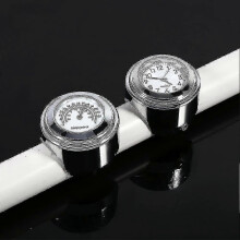 (As show, One size) Motorcycle Handlebar Watch, 7/8 "waterproof Motorcycle Handlebar Mount Digital Clock And Temp Thermometer White