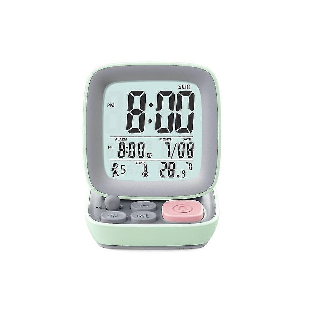 (As Show, One Size) Cartoon Digital Alarm Clock Student Kids Bedside Clocks Home Retro Small Computer Clock Music Table Rechargeable Kikidex