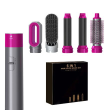 (purple, UK) 5 in 1 Hairdryer Multi-function hair straightener Curling iron Curling iron with brush Hot air comb styling set Styling tools