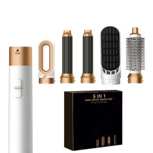 (White, UK) 5 in 1 Hairdryer Multi-function hair straightener Curling iron Curling iron with brush Hot air comb styling set Styling tools