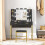 Homcom HOMCOM Makeup Vanity Desk Set with Lighted Mirror, Stool, Drawers, Black 9