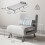 Homcom HOMCOM Single Folding 5 Position Convertible Sleeper Chair Sofa Bed Grey 2