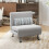 Homcom HOMCOM Single Folding 5 Position Convertible Sleeper Chair Sofa Bed Grey 7