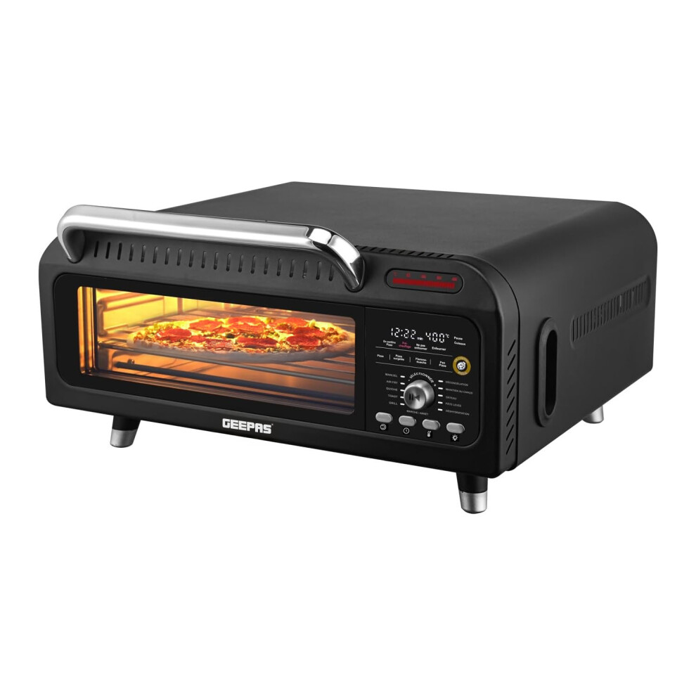 GEEPAS Air Fryer 15-in-1 Presets Multifunctional Pizza Oven | Digital Touch Control Triple Glass Door Interior Light |18L Capacity 2000W Black