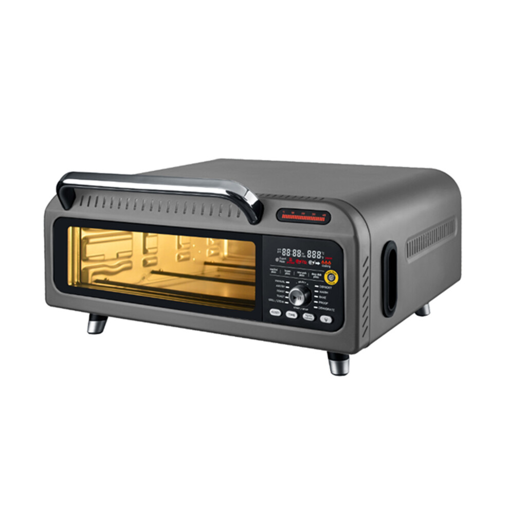 GEEPAS Air Fryer 15-in-1 Presets Multifunctional Pizza Oven | Digital Touch Control Triple Glass Door Interior Light |18L Capacity 2000W Grey