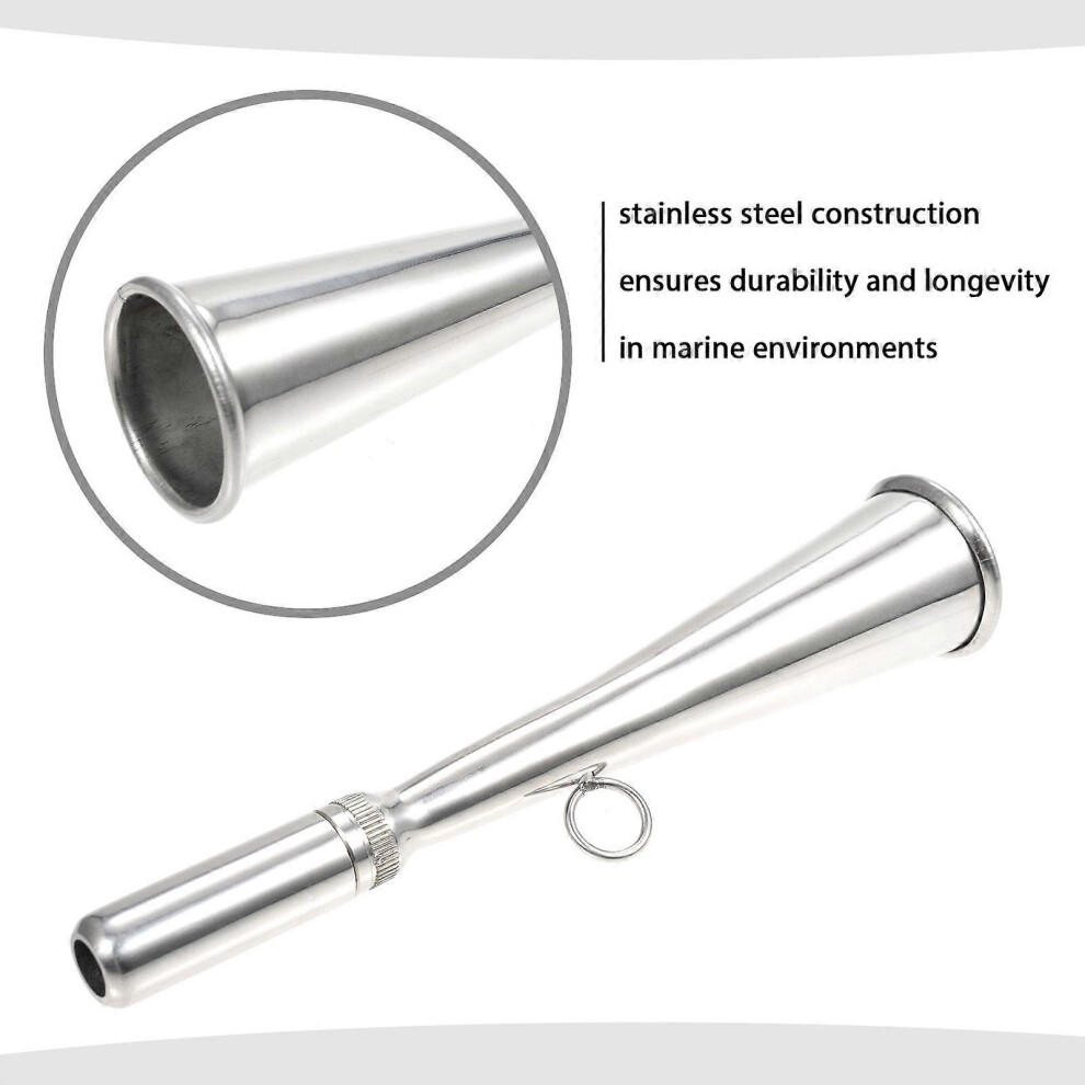 (As Show, One Size) Stainless Steel Fog Horn Boat Foghorn Handheld Foghorn With Removable Mouthpiece For Yacht Marine Safety And Communication 6909775979983