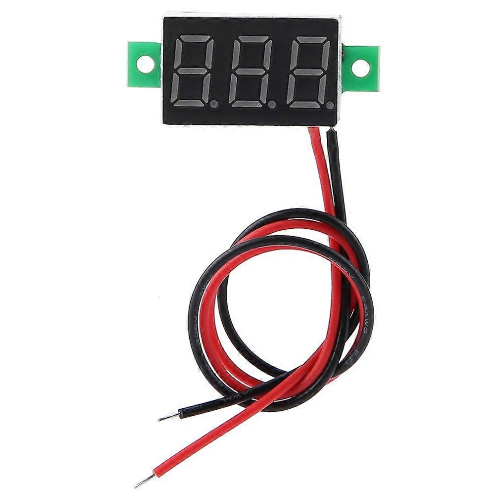 (As Show, One Size) Digital Voltmeter 0.36Inch Two Wire Dc 2.5-30V Digital Led Display Voltage Meter (Green) 6909775574997