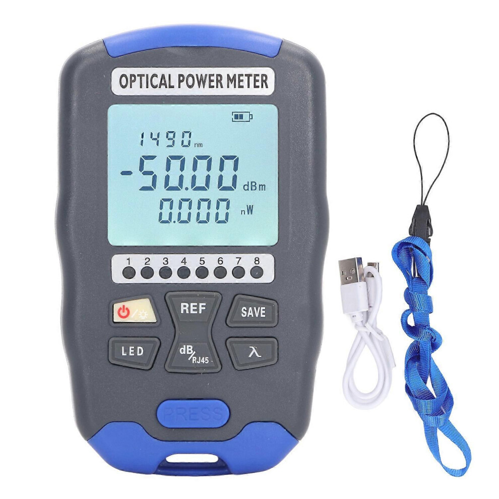 (As Show, One Size) Fiber Optic Power Meter 10 Wavelength 850Â1650Nm Net Cable Wire Tester Led Light Optical Meter Â50Â+ 6909775566343