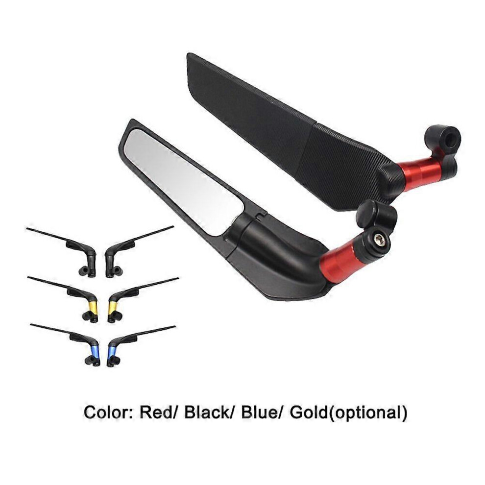(As Show, One Size) 2Pcs Motorcycle Modified Wind Swivel Wing Universal Rearview Mirror Spoiler 90 Rotating Adjustable Side Mirrors 6909775972793