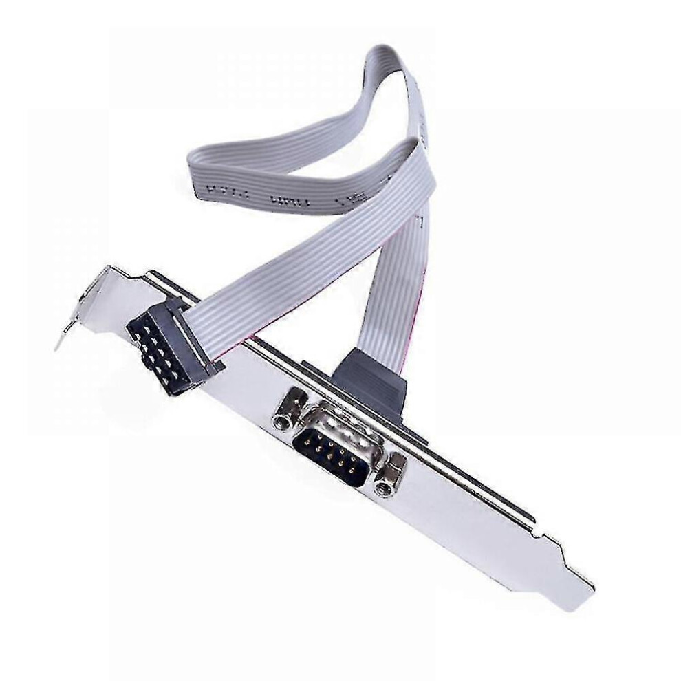 (As Show, One Size) 40Cm Motherboard Rs232 Db9 Pin Com Port Ribbon Serial Cable Connector Bracket_(Get It)_Gift Of G 6909775942222