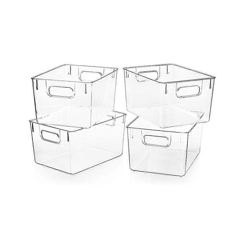(S, One size) L:Plastic Storage Bins With Lids Perfect Kitchen Organization Or Pantry Storage_Gift Of G