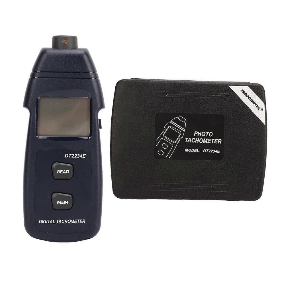 (As Show, One Size) Digital Tachometer Laser Photo Non Contact Tach Meter Measurement Tool For Lathe Rpm 6909775584255