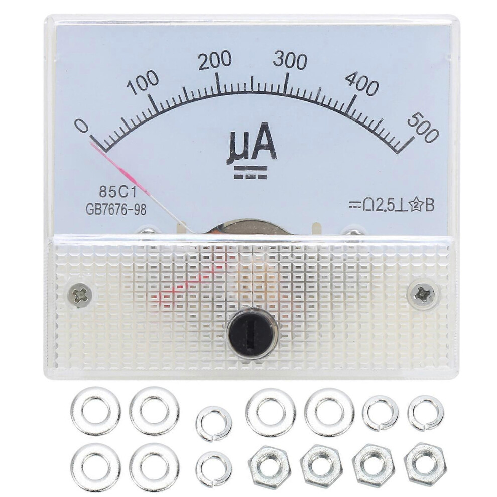 (As Show, One Size) 85C1 Dc 0~500Ua Abs Pointer Ammeter Ampere Meter Panel High Accuracy Current Meter 6909775597378